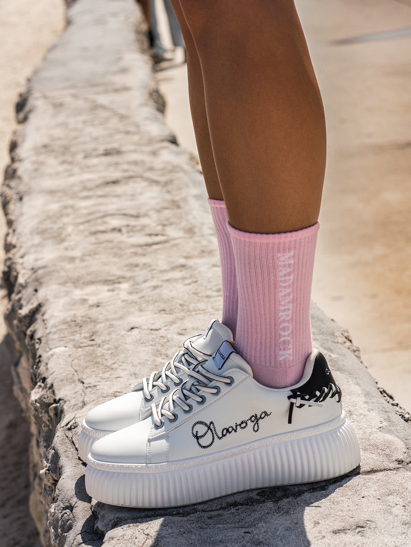 Skarpetki damskie półfrotte CITYS różowo-białe