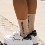 Skarpetki damskie półfrotte CITYS beżowo-czarne