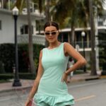 Sukienka mini z falbanką Reas III miętowa