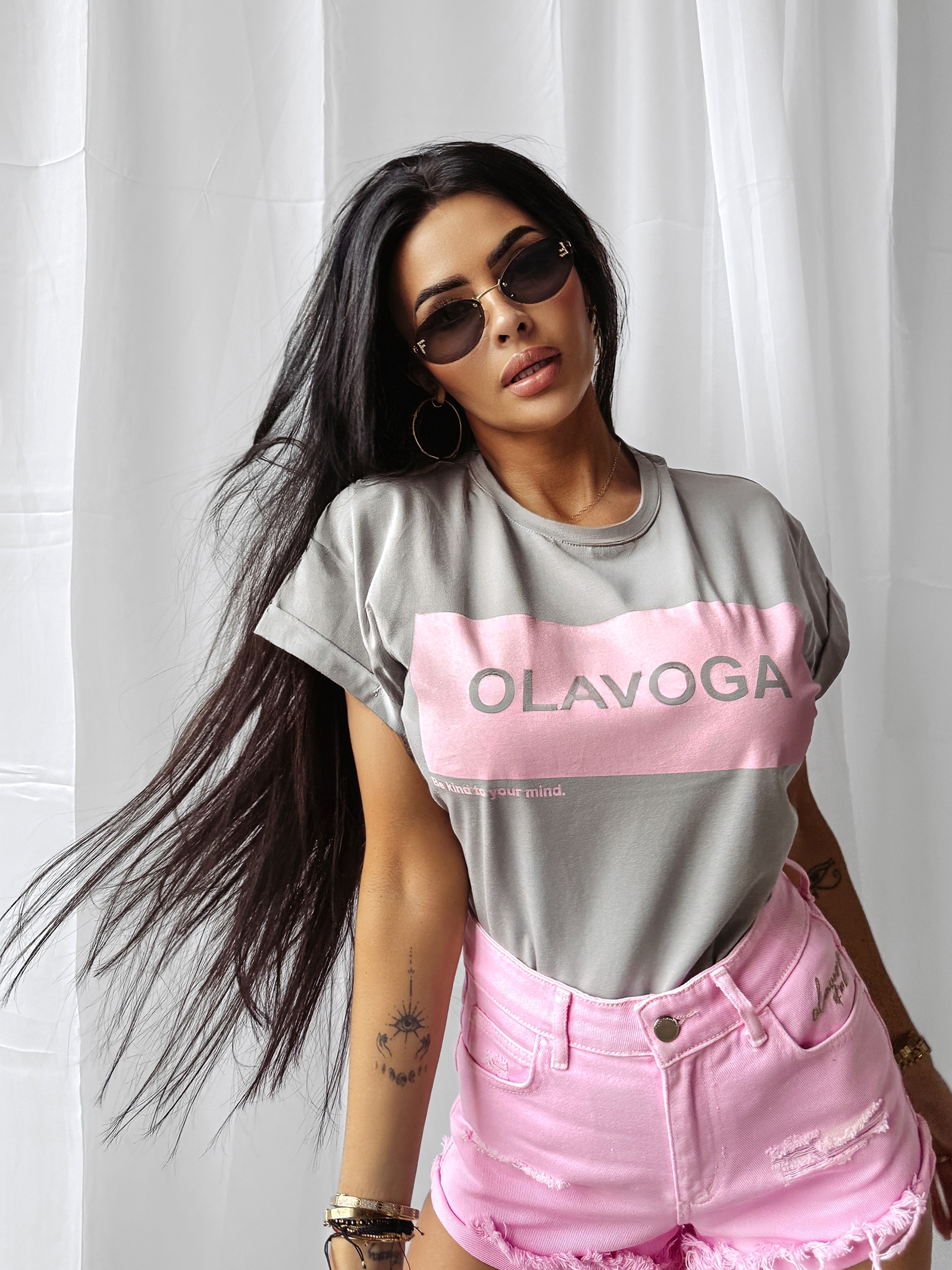 T-shirt bawełniany SNACK OLAVOGA szary