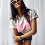 T-shirt bawełniany SNACK OLAVOGA ecru