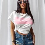 T-shirt bawełniany SNACK OLAVOGA ecru