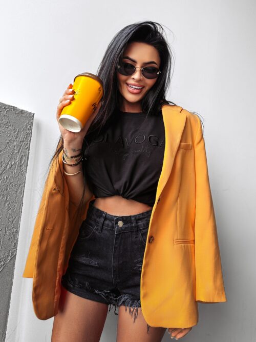 T-shirt z haftem HOLLYHOCK OLAVOGA czarny