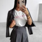 T-shirt z haftem HOLLYHOCK OLAVOGA szary