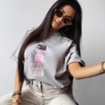 T-shirt casualowy MELANIA OLAVOGA szary