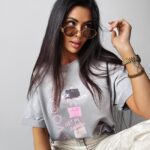 T-shirt casualowy MELANIA OLAVOGA szary