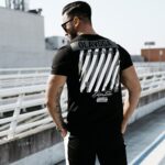 T-shirt męski slim SLEEK OLAVOGA czarny