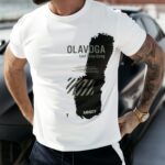 T-shirt męski slim SLEEK OLAVOGA ecru