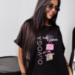 T-shirt casualowy MELANIA OLAVOGA czarny
