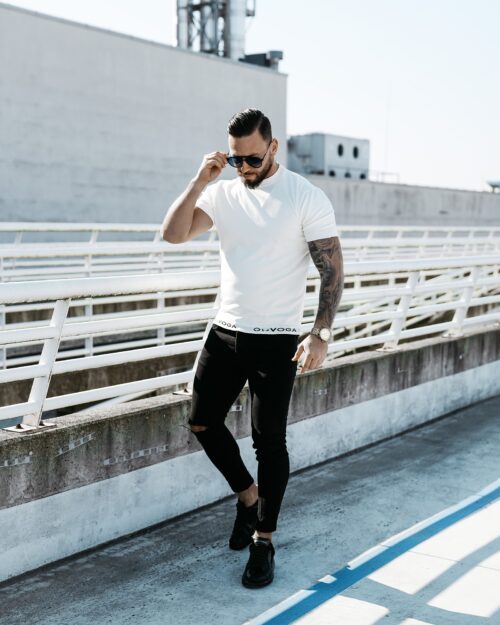 Sweter męski na krótki rękaw NAKIS OLAVOGA ecru