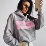 Bluza damska z kapturem SWEET ROLL OLAVOGA szara