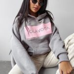 Bluza damska z kapturem SWEET ROLL OLAVOGA szara