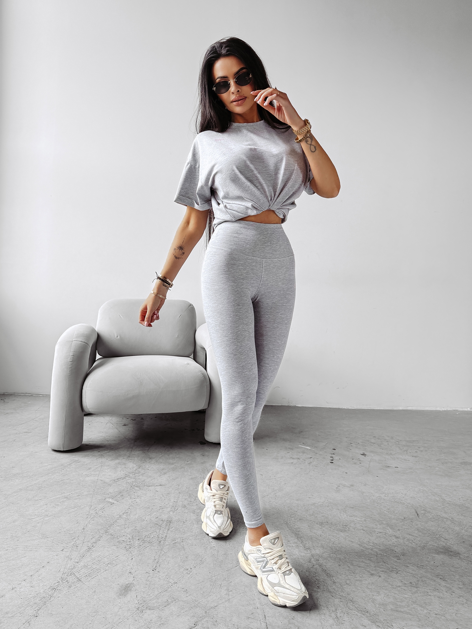 Komplet bawełniany DESSERT OLAVOGA szary