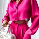 Komplet elegancki ETIKE OLAVOGA różowy