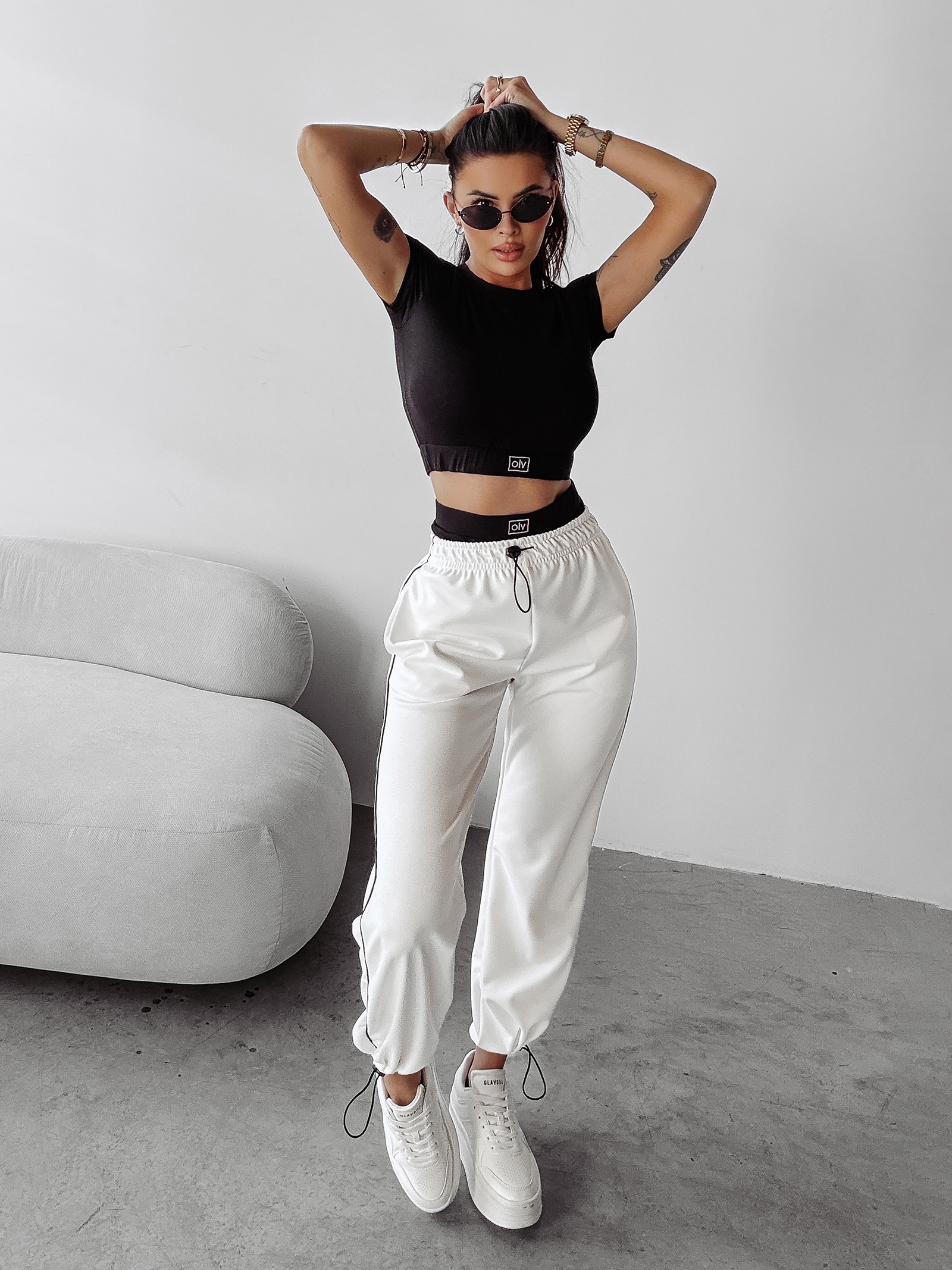 Spodnie sportowe damskie APPETIZER OLAVOGA ecru