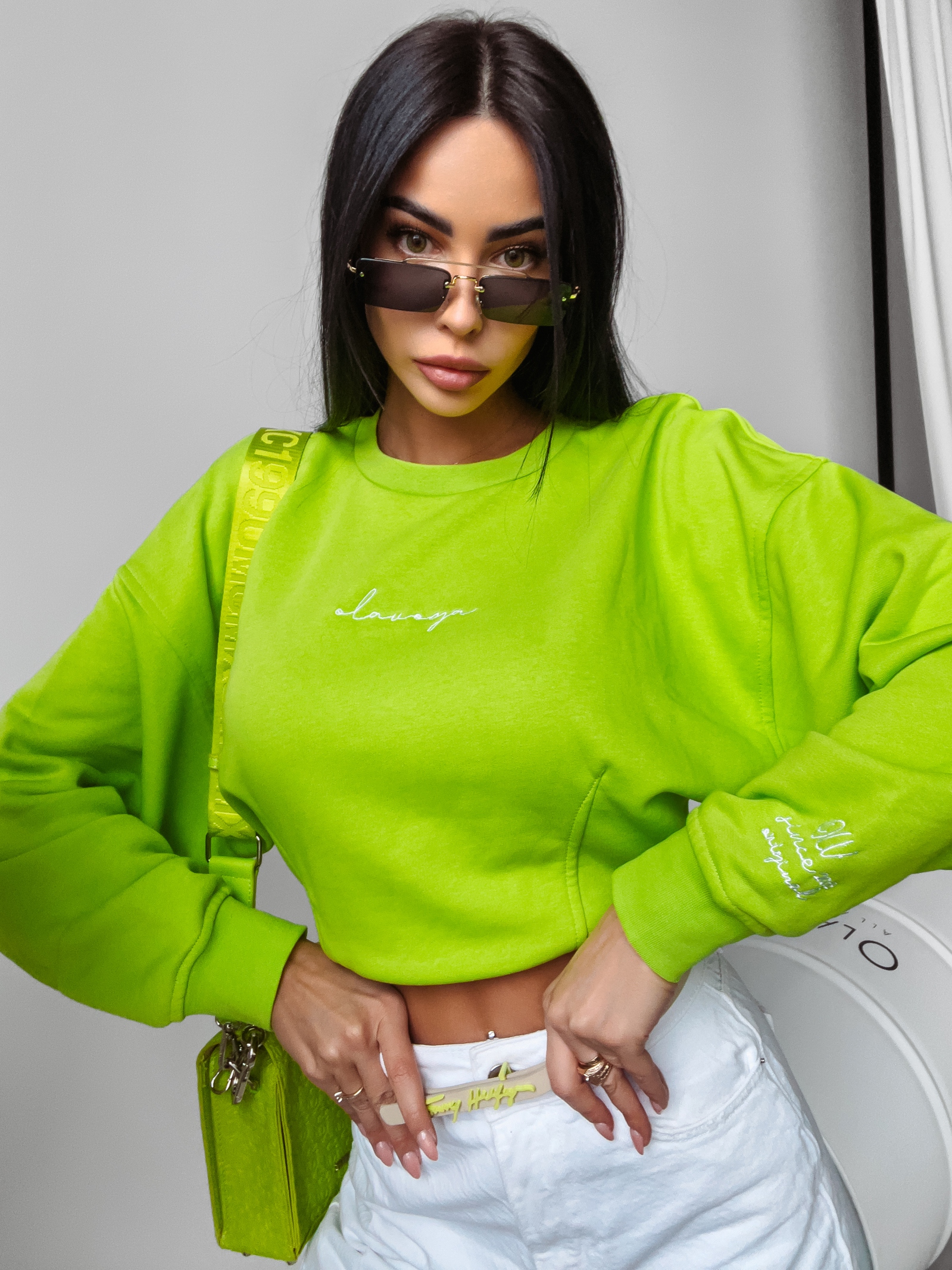 Bluza dresowa Tanes Ola Voga limonkowa