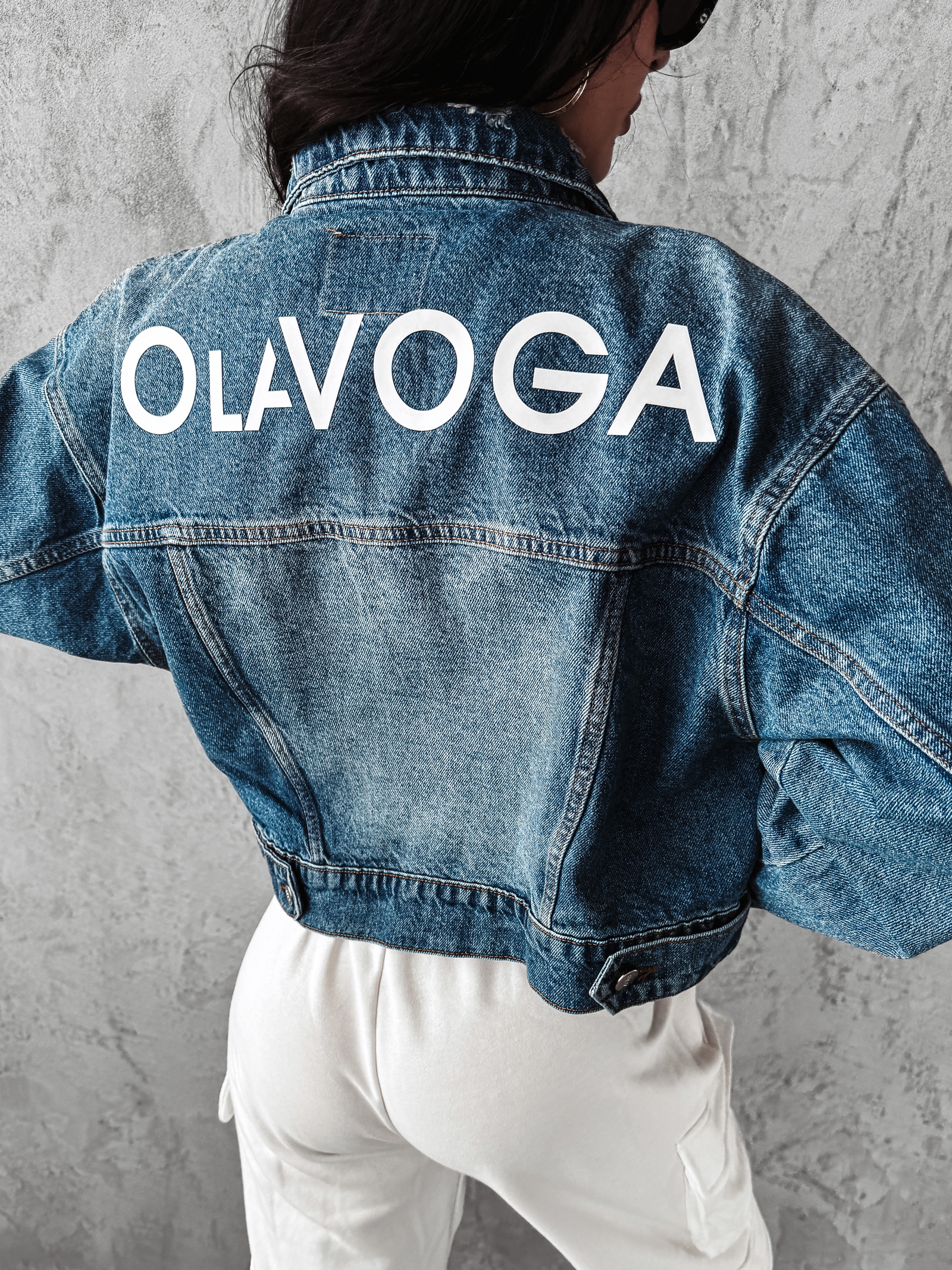 Kurtka/katana oversize jeansowa Korto Ola Voga średni niebieski Kurtka/katana oversize jeansowa Korto Ola Voga średni niebieski