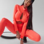 Komplet elastyczny LIDIA OLAVOGA neonowy pomarańcz