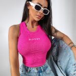 Top prążkowany Imely Ola Voga fuksja