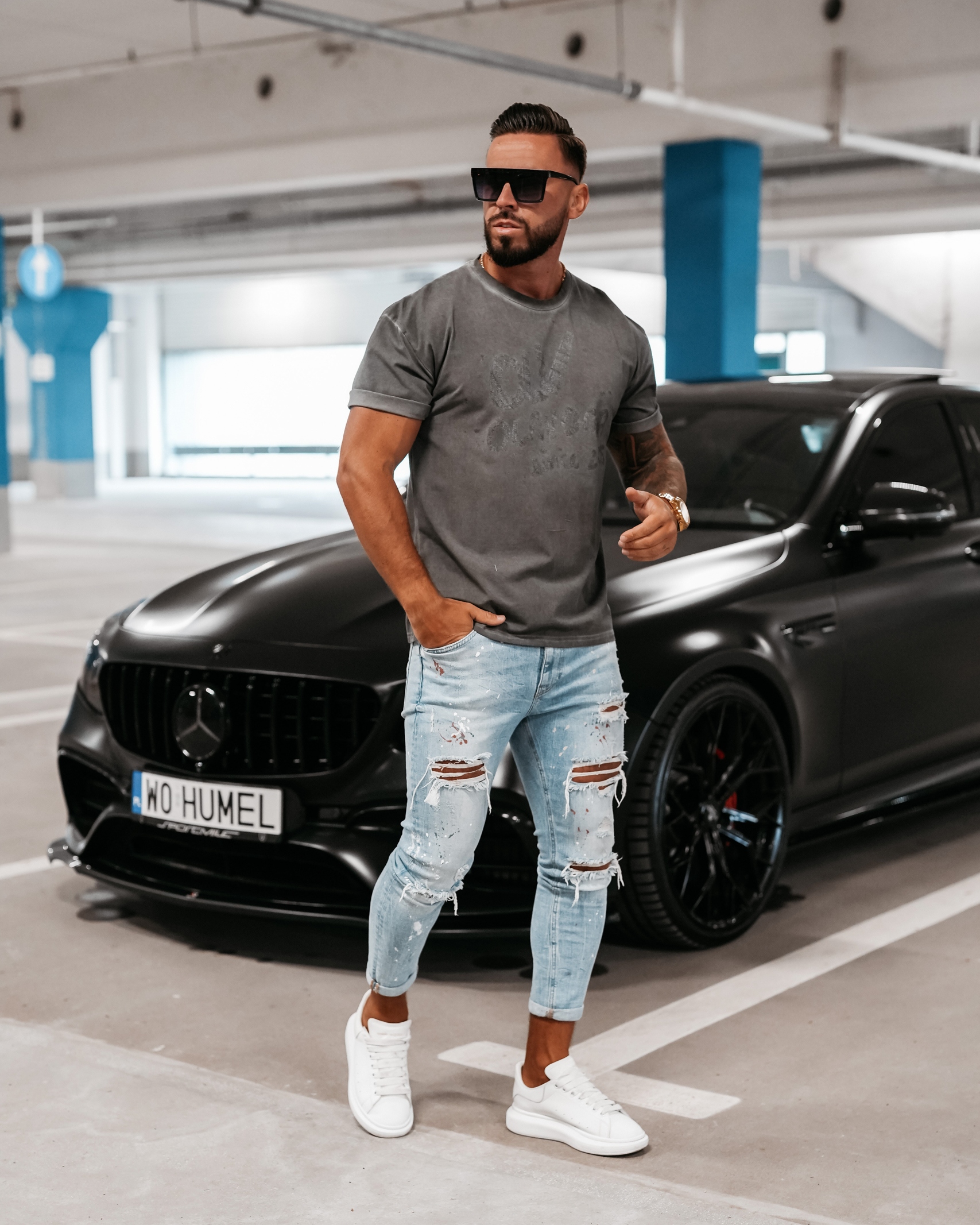 T-shirt męski ETCHER MEN OLAVOGA c.szary