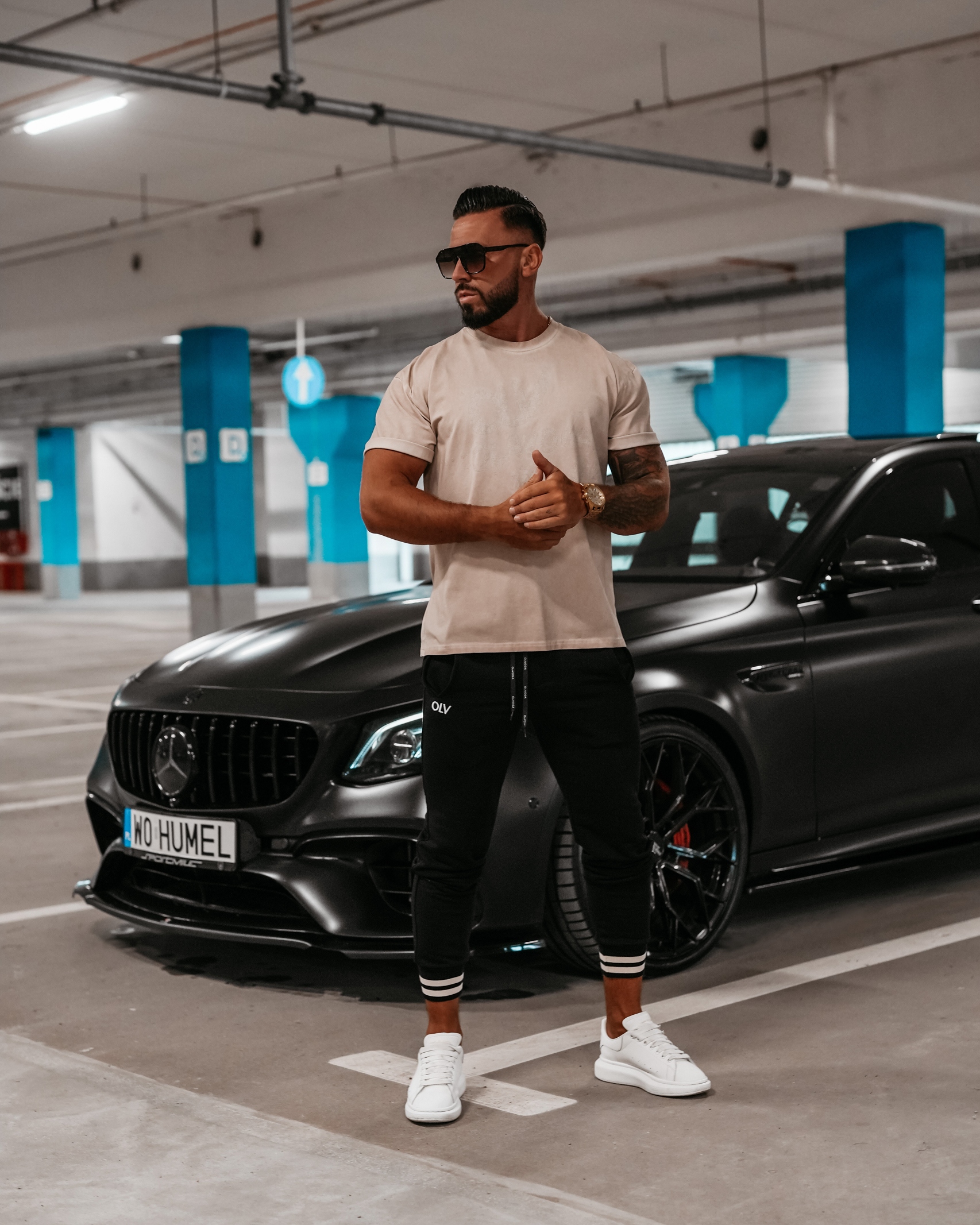 T-shirt męski ETCHER MEN OLAVOGA beżowy