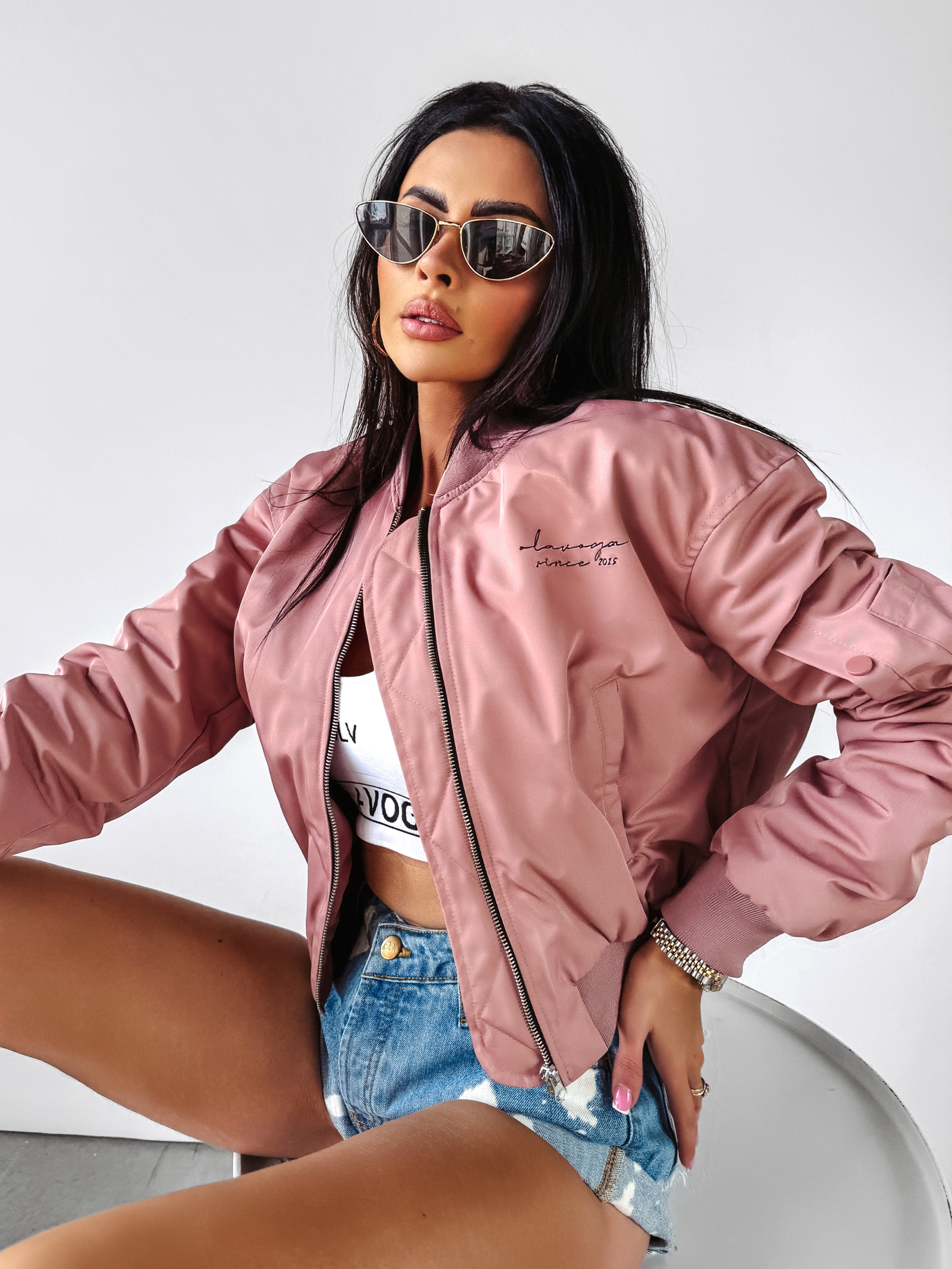 Kurtka bomber jacket Carlene Ola Voga różowa