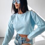 Bluza z haftem Lena Ola Voga błękitna