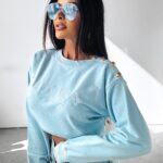 Bluza z haftem Lena Ola Voga błękitna