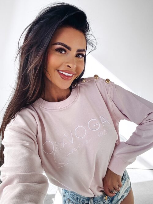 Bluza z haftem Lena Ola Voga pudrowa