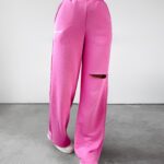 Spodnie damskie dresowe z wycięciem Scarlet Ola Voga różowe