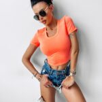 T-shirt elastyczny CHILLY Ola Voga koralowy