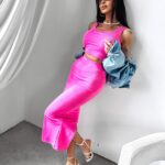 Komplet dopasowany Moody Ola Voga amarantowy