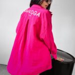 Koszula damska oversize Madly Ola Voga amarantowa