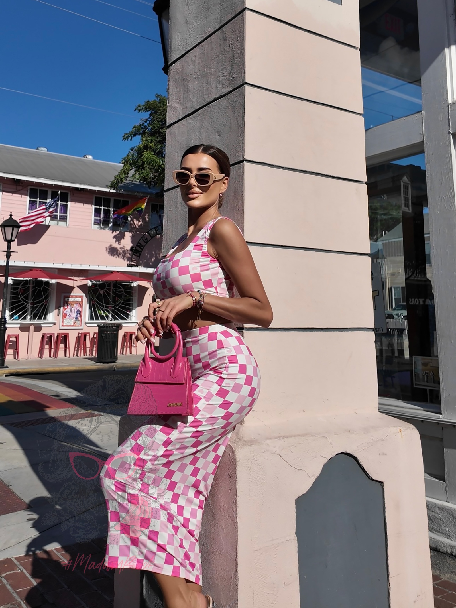 Komplet szachownica NB TifTaf biało-różowy