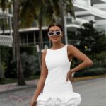 Sukienka mini z falbanką Reas II biała