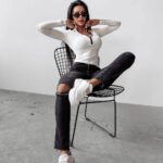 Bluzka z suwakiem BIANCO OLAVOGA ecru