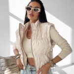 Kamizelka pikowana CHOKE OLAVOGA beżowa