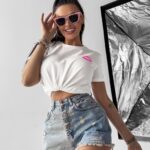 T-shirt bawełniany MYSTICAL OLAVOGA ecru