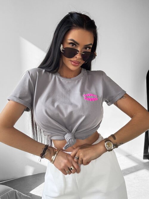 T-shirt bawełniany MYSTICAL OLAVOGA szary