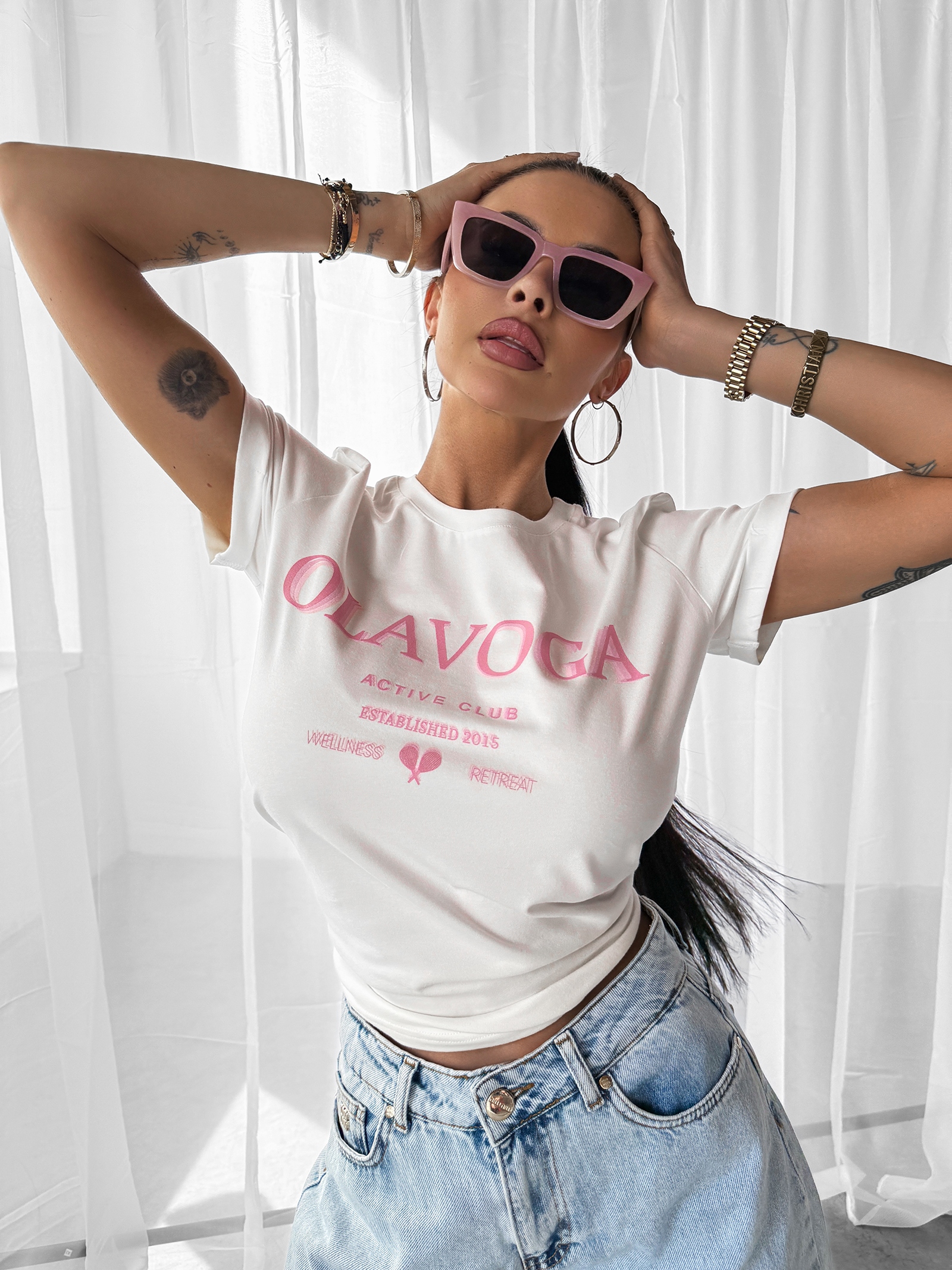 T-shirt klasyczny IDYLLIC OLAVOGA ecru