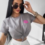 T-shirt bawełniany MYSTICAL OLAVOGA szary