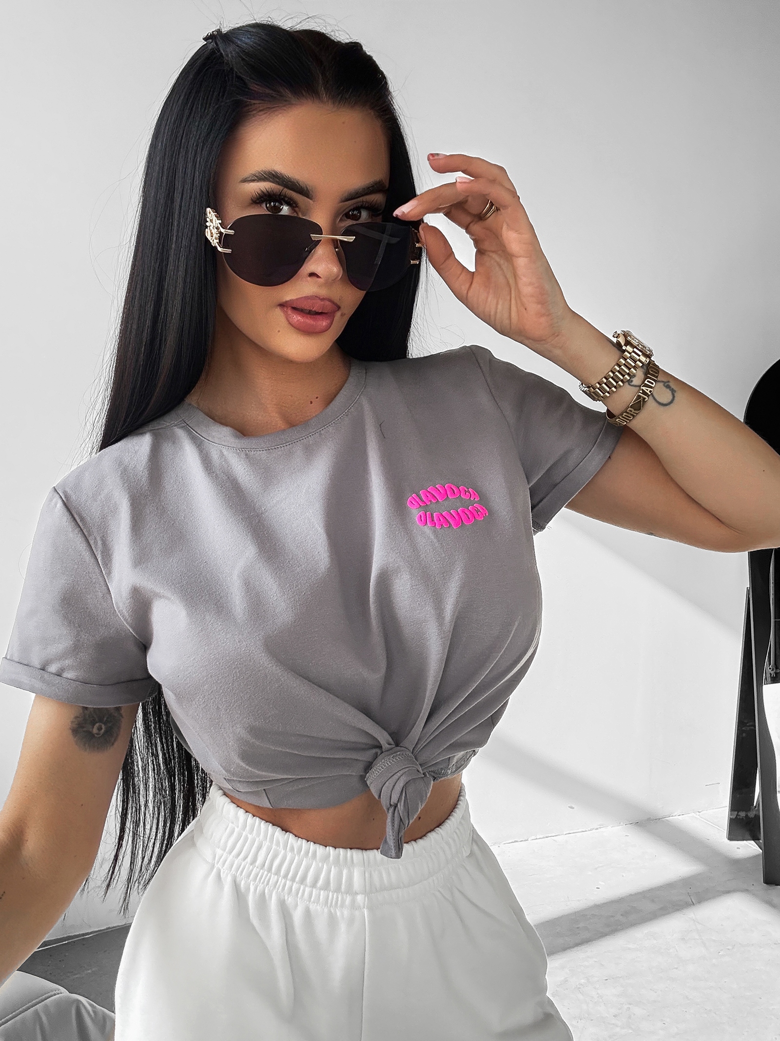 T-shirt bawełniany MYSTICAL OLAVOGA szary T-shirt bawełniany MYSTICAL OLAVOGA szary