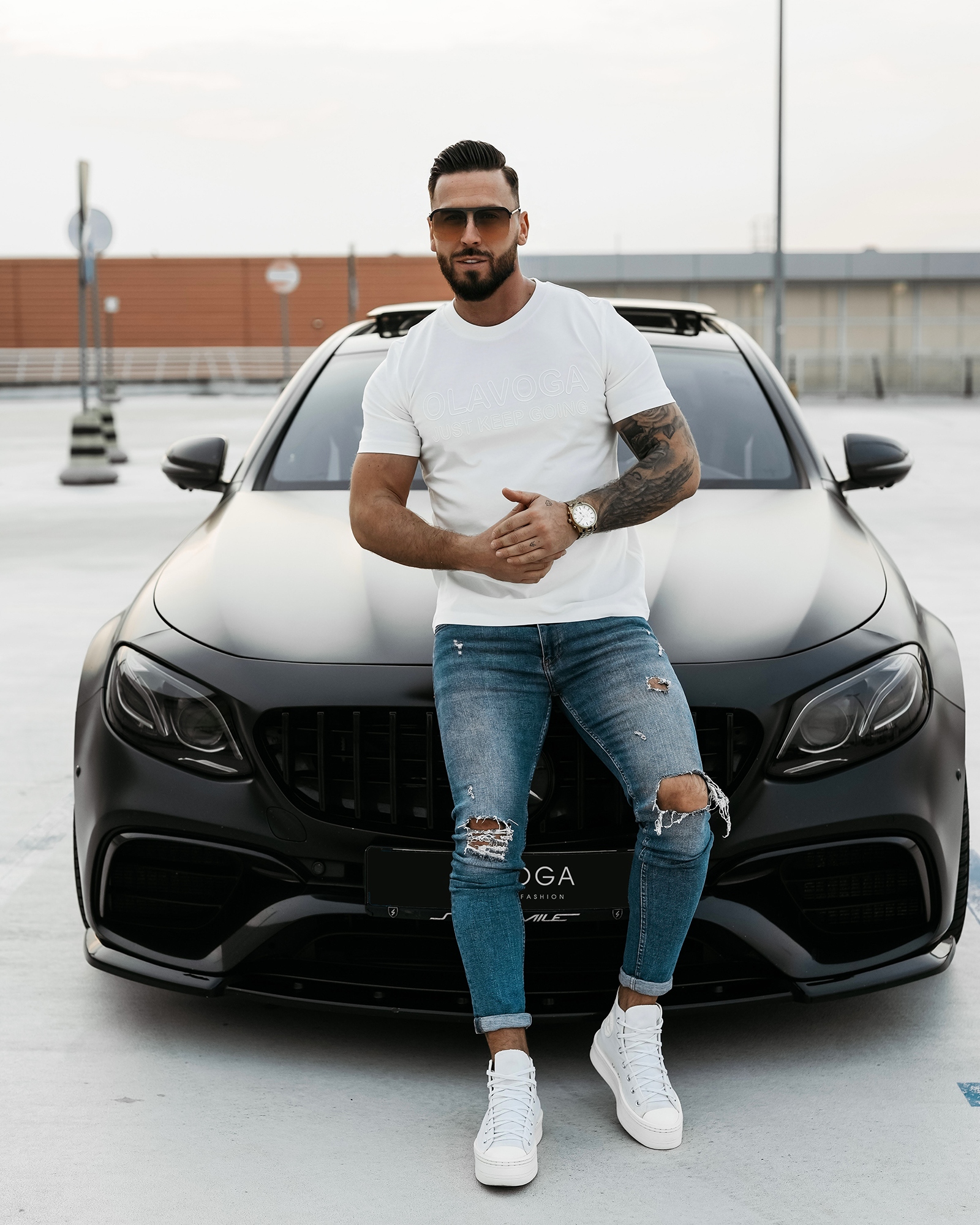 T-shirt męski bawełniany GO OLAVOGA ecru