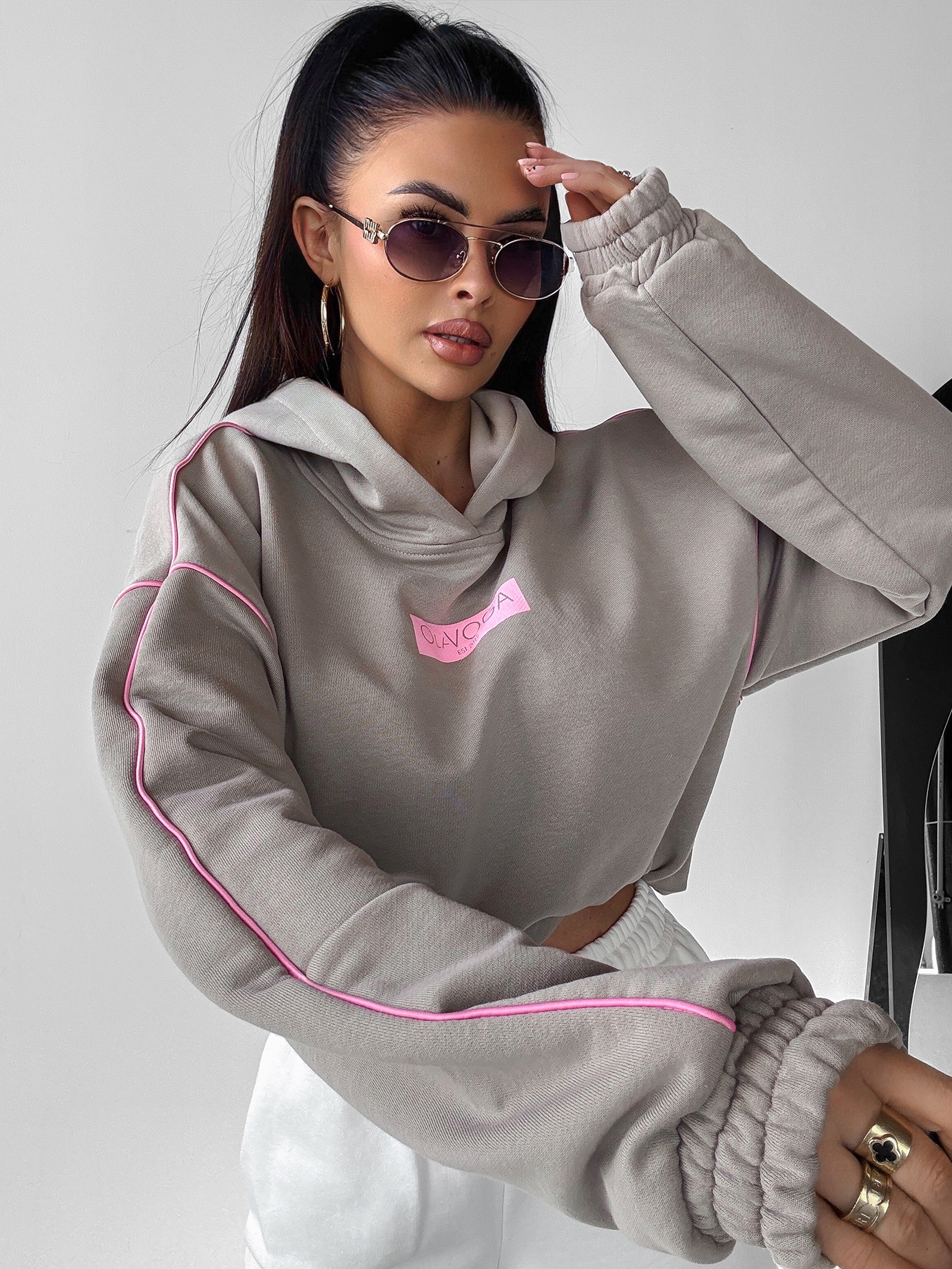 Bluza z kapturem DIDACTIC OLAVOGA szara