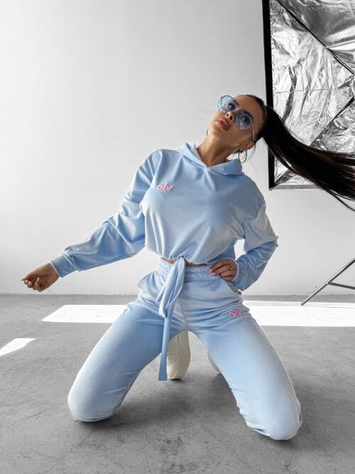 Komplet welurowy ASPIRATION OLAVOGA niebieski