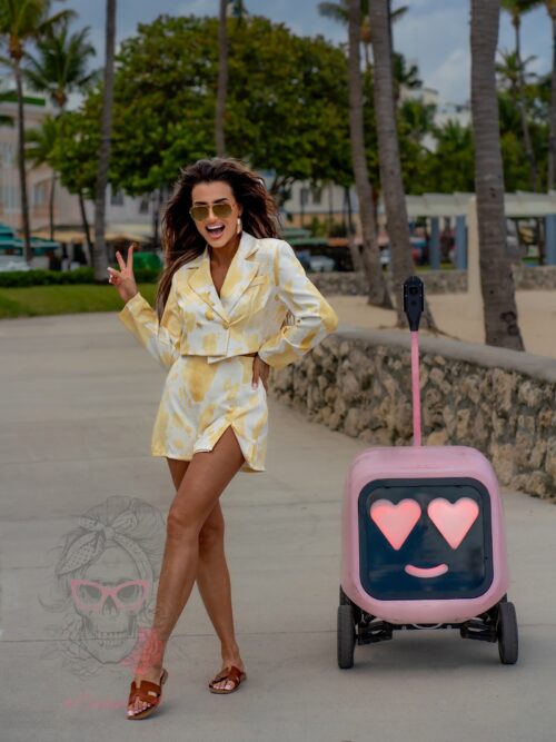 Komplet marynarka + spódniczko-spodenki Moou cytrynowy