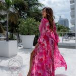 Sukienka maxi w róże NB Secret Garden różowa