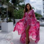 Sukienka maxi w róże NB Secret Garden różowa