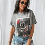 T-shirt bawełniany dekatyzowany Red Miki Ola Voga j.szary