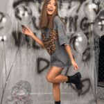 T-shirt dekatyzowany Mickey szary